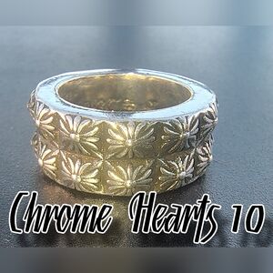 Chrome Hearts Silver Pete Punk Double Ring Size 10